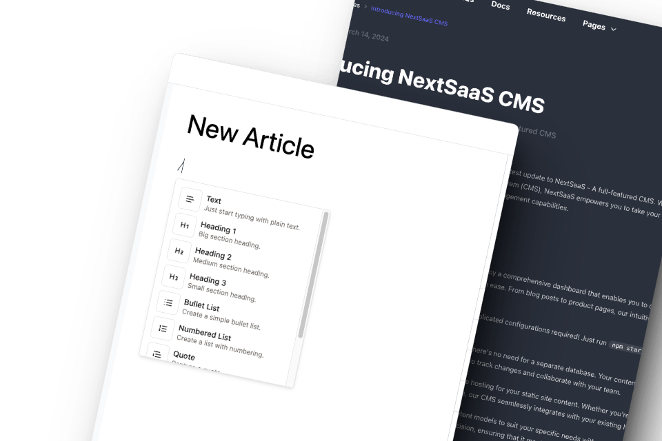 Blog, Docs, CMS & Page Builder